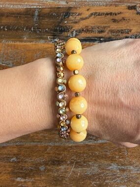 Vintage and nature stones bracelets set
